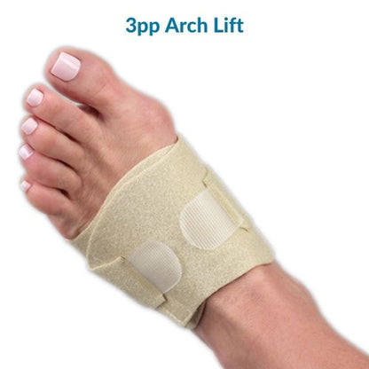 The 3pp Arch Lift offers adjustable support to alleviate heel and arch pain associated with Plantar Fasciitis, Flat Feet, and Heel Spurs. 