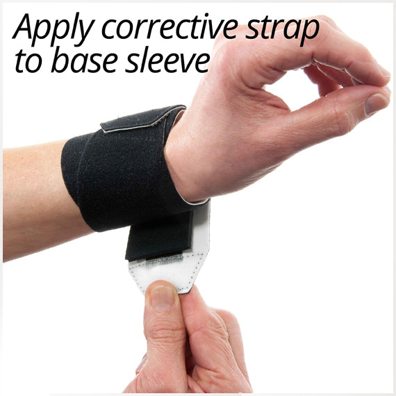 3pp wrist pop shows application of corrective strap to base sleeve