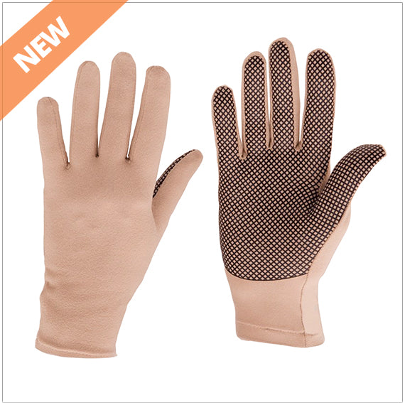  Protexgloves egloves cottony soft glove with light compression offers the perfect balance of  warmth, dexterity and grip for pain relief and improved mobility.  Has black diamond pattern on palm  for  touch sensitivity for phones and tablets. 